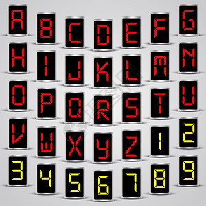 Led矢量字母和数字背景图片