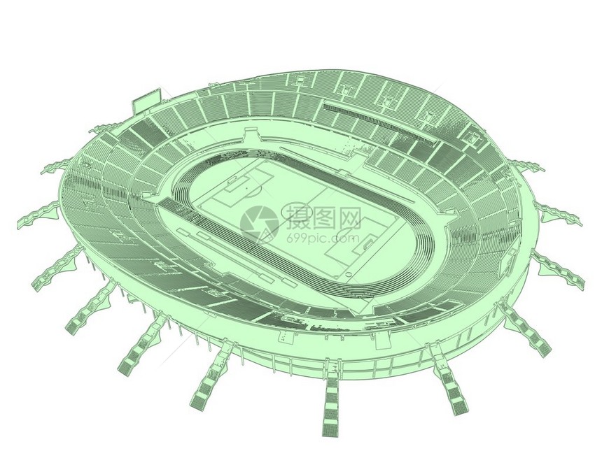足球场白色矢量上的孤立插图图片