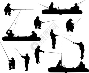 与渔民隔绝在白色上背景图片