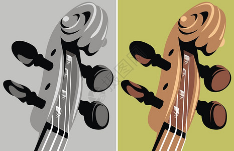 两个版本的小提琴作图片