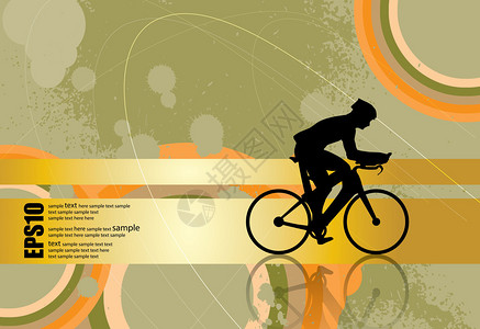 骑自行车运动插图背景图片