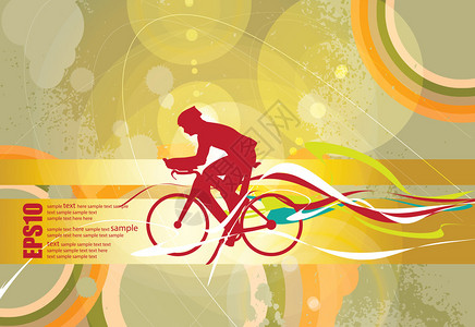 乌尔巴诺Cyclist抽象背插画