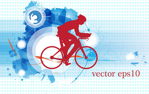 运动公路自行车骑手自行车向量图片
