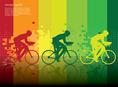 运动公路自行车骑手自行车向量图片