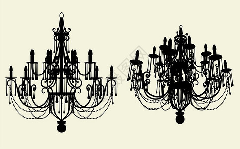 光泽枝形吊灯隔离插图矢量背景图片