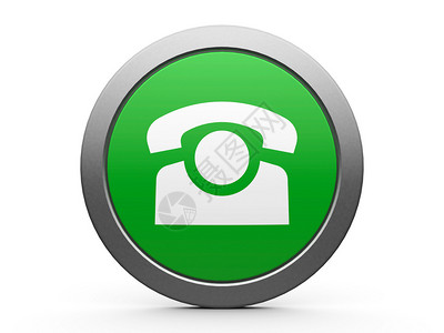 绿色手机会徽是通讯三维渲染图片