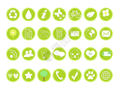 绿色的生态和环境图标图片