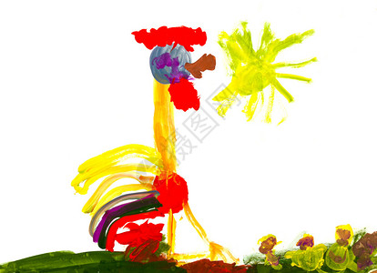 儿童绘画红梳和黄图片