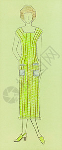 时装模特的草图编织妇女穿着的草图图片