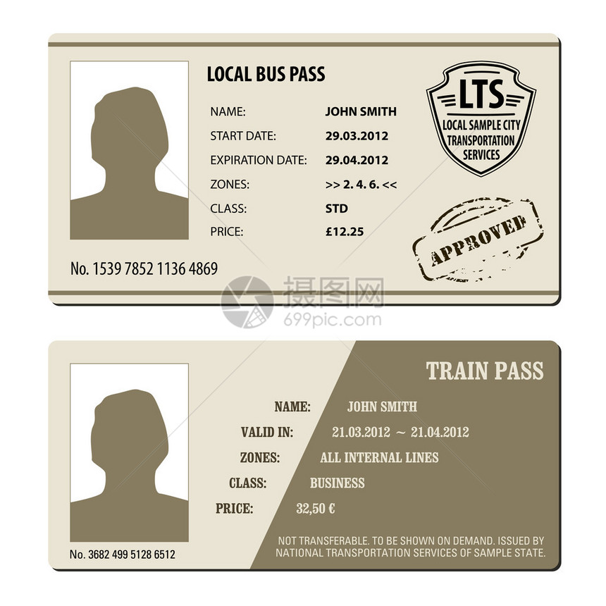棕色公共汽车和火车通行证图片