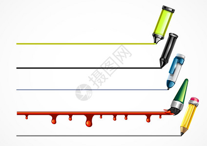 使用文具书写线条图片