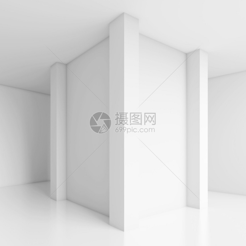 3d白色抽象建筑设计图片