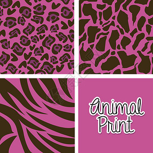 紫色背景矢量图上的动物印花图片