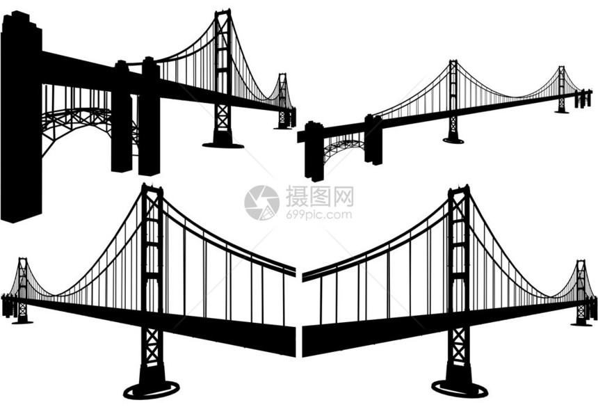 桥隔离插图矢量图片