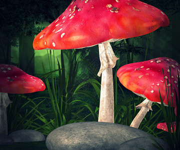 蘑菇预制背景图片