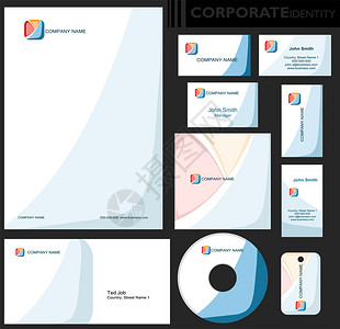 企业形象模板可编辑集设计包括商业文件卡片CD信封和钥背景图片