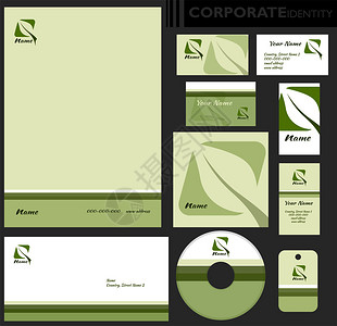 企业形象模板可编辑集设计包括商业文件卡片CD信封和钥背景图片