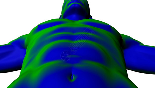 伦琴男身体形状的3d渲染插图设计图片