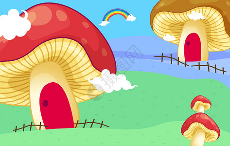 蘑菇屋的插图图片