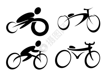 白色背景矢量图上的自行车设计图片