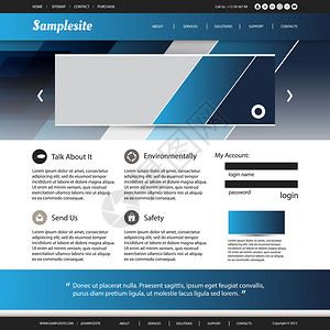 蓝色现代网站设计模板说明背景图片