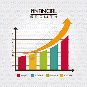 虚线背景矢量图上的金融增长图片