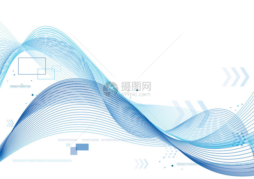 蓝色柔和的线条和箭头背景图片