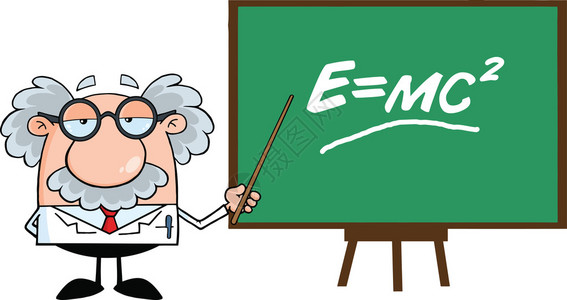 有趣的科学家或有指针的教授介绍爱因斯坦方图片
