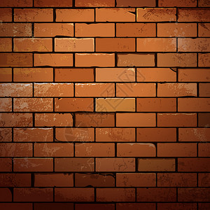 蒂霍洛斯红砖墙肮脏背景Grunge砖质地插画