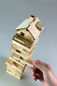 住房市场衰退的3d插图图片