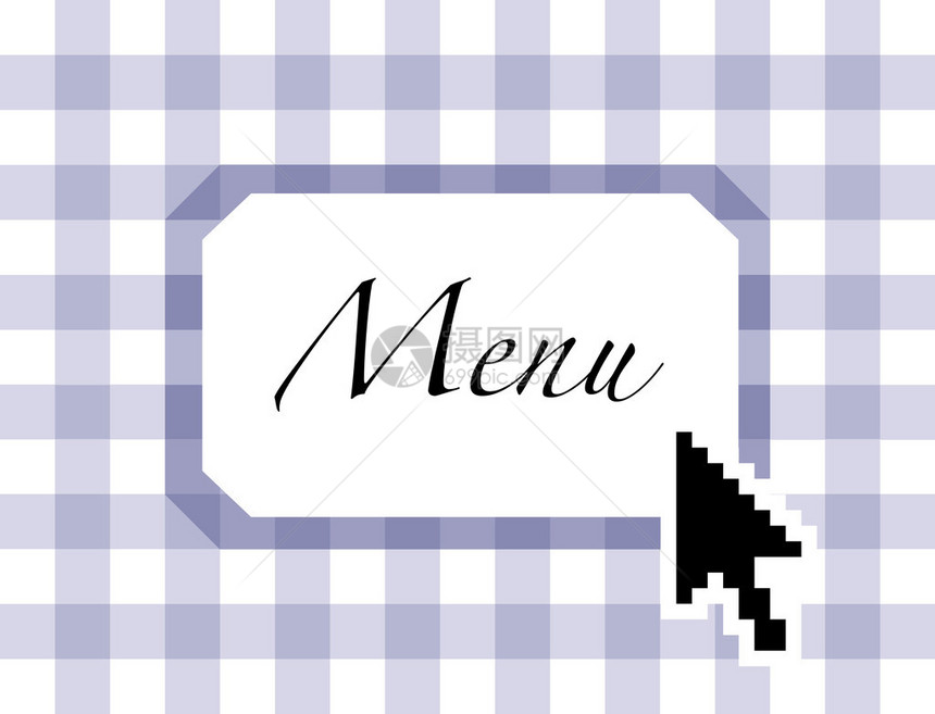 餐厅菜单在线带有箭头指示图片