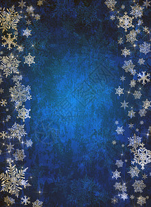 蓝色圣诞背景与雪花背景图片