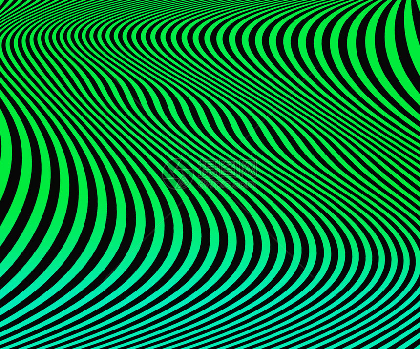 绿色波浪条纹背景图片