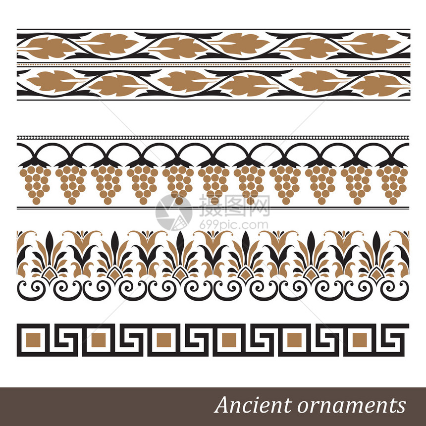 古希腊装饰品矢量图图片