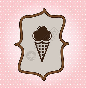 点状背景矢量图上的冰淇淋设计图片