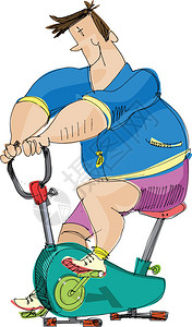 骑自行车健身卡通图片
