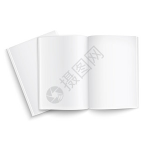 几个空白杂志模板带有柔和阴影的白色背景上准备好您的设计矢量图背景图片