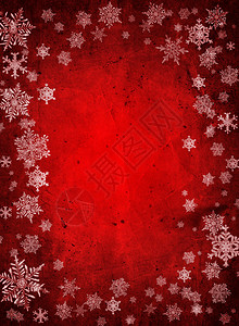 与雪花的红色圣诞节背景背景图片