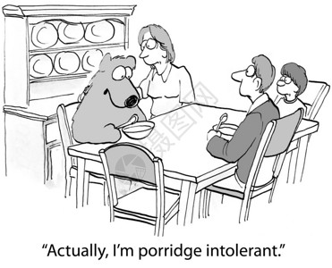 漫画插图熊对食物有过敏症事实上我图片