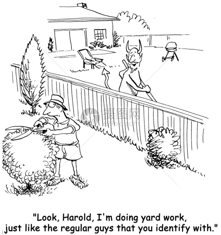 卡通插图邻居们在图片