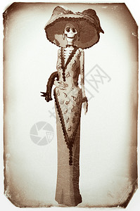 卡特里娜日传统墨西哥卡斯特设计图片