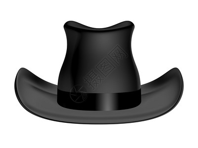 白色背景上的黑色帽子图片