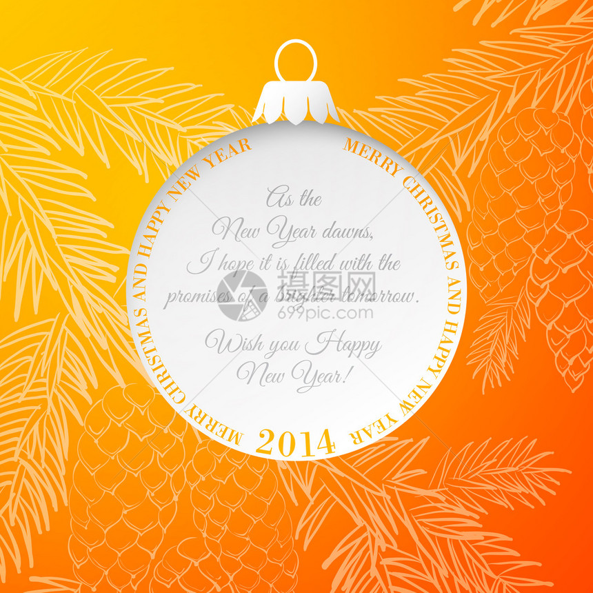 橙色圣诞节抽象背景包括松木和松图片