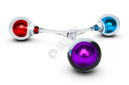 结球甘蓝概念3D使图像在三个球的白色上通过玻璃结设计图片