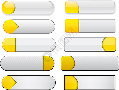 用于网站或应用程序矢量Eps10的一组空白黄图片