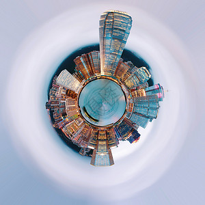 香港天际线360度全景图片