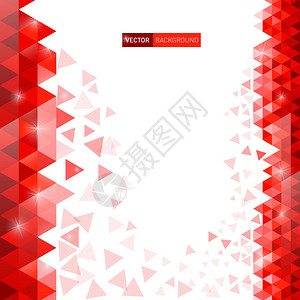 抽象矢量红色三角形背景图片