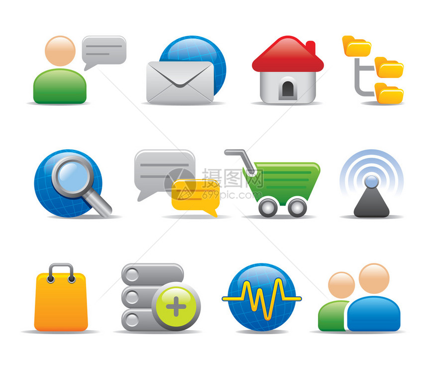 小型和大型商业公司的互联网连接系列标图片