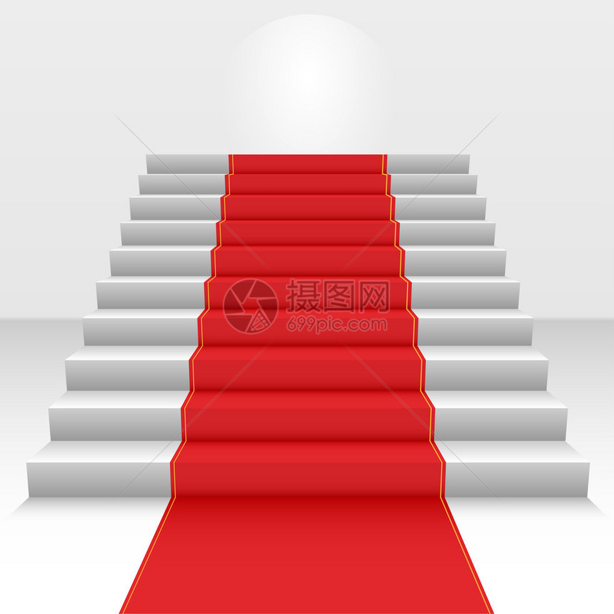 楼梯上的红地毯图片
