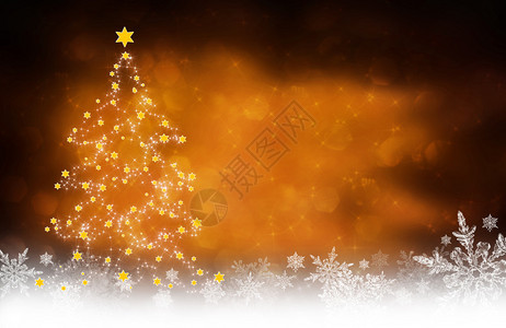 纳拉尼亚橙色圣诞背景插画